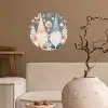 Kerst - Gnomen - Pastel Wandcirkel behangsticker klein -sfeer1