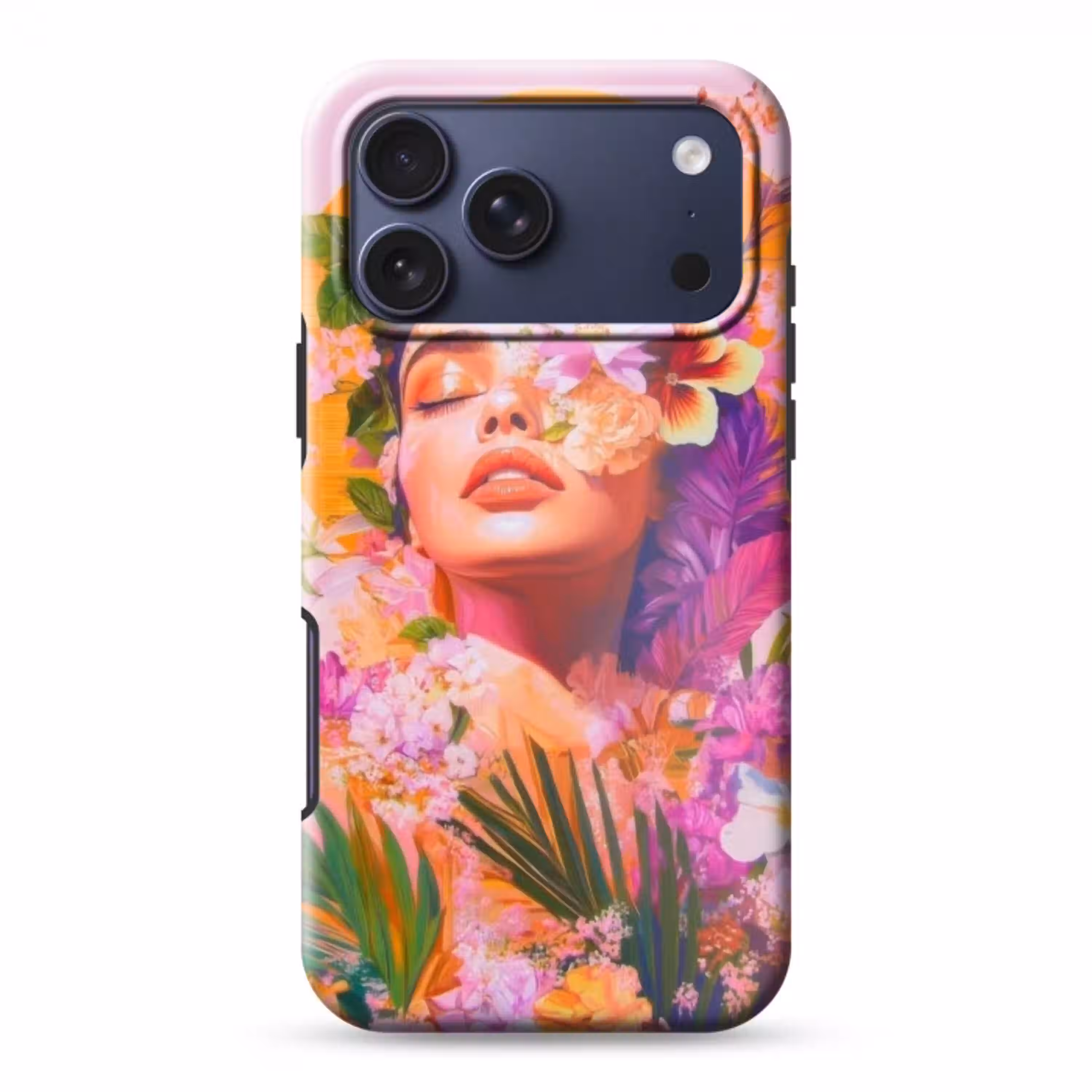 Vrouw - Abstract - Cirkel - Bloemen Toughcase MagSafe Apple iPhone 17 Pro Max klein -3d