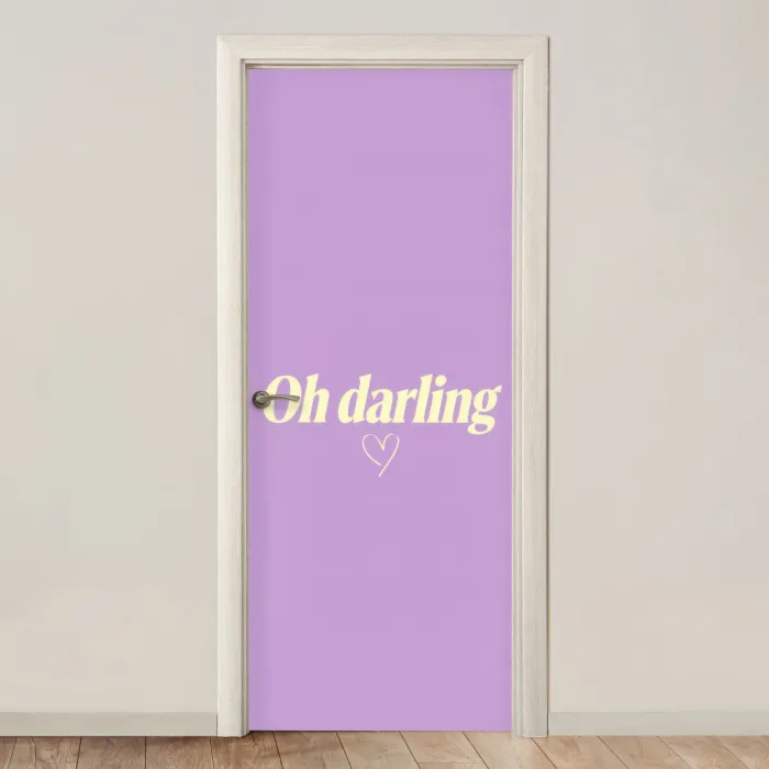 Oh darling - Hart - Paars deurposter klein -3d_beige