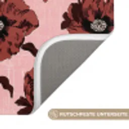 Bloemen - Retro - Rood Badmat klein 997 -USP_AntislipDE