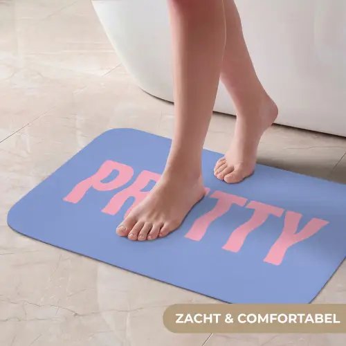 Pretty - Roze - Blauw - Golvend Badmat klein -USP_ZachtNL