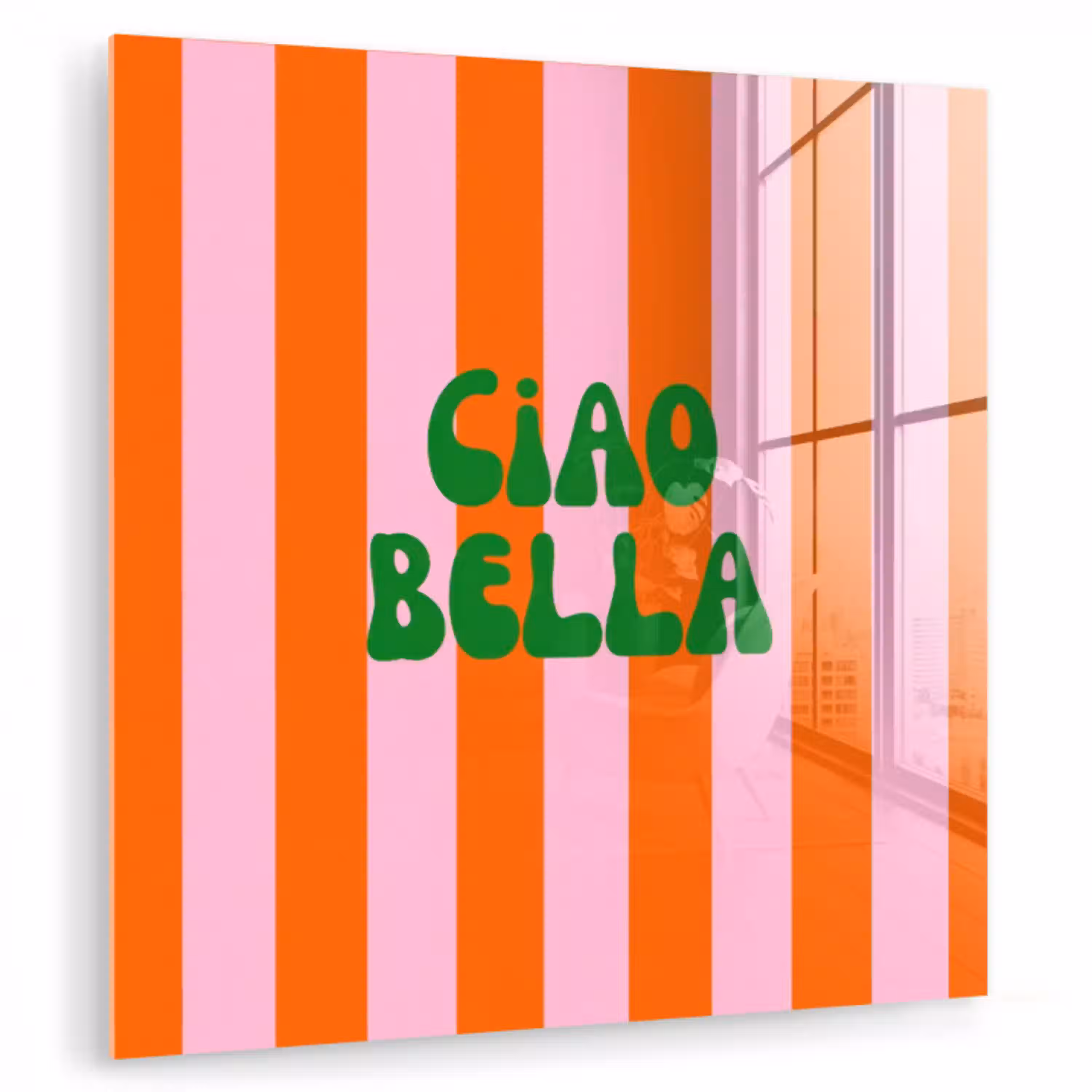 Strepen - Oranje - Verticaal - Ciao bella plexiglas 5mm klein -zzzproduct_nieuw