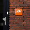 Oranje - Blokjes - Klassiek Naambord Vierkant klein -sfeer1-XS