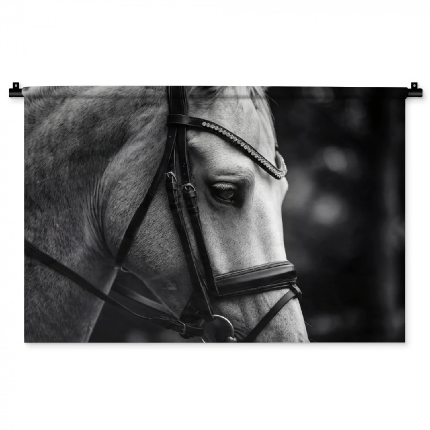 Paard - Schimmel - Portret Wandkleed katoen middel -zz3d