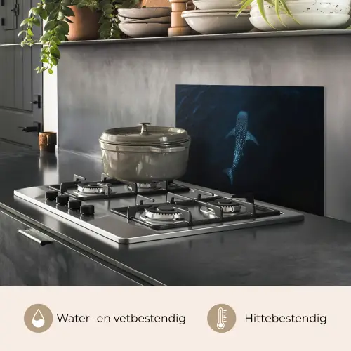 Oceaan - Walvishaai - Donkerblauw - Vlekken keuken achterwand spatscherm klein -usp_NL