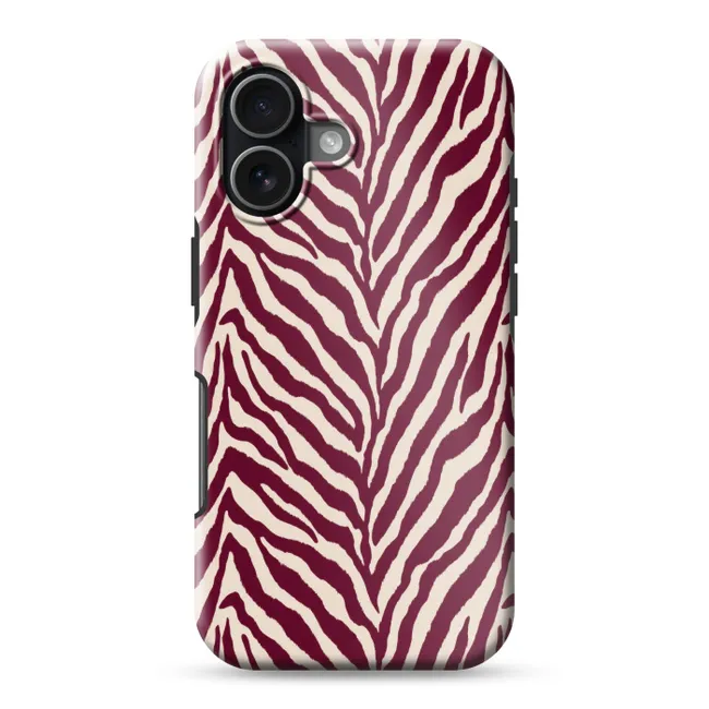 Telefoonhoesje Toughcase - Zebra - Motief - Bordeaux - Rood