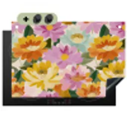 Lelies - Aquarel - Pastel Inductie beschemer met haakjes klein 777 -3d