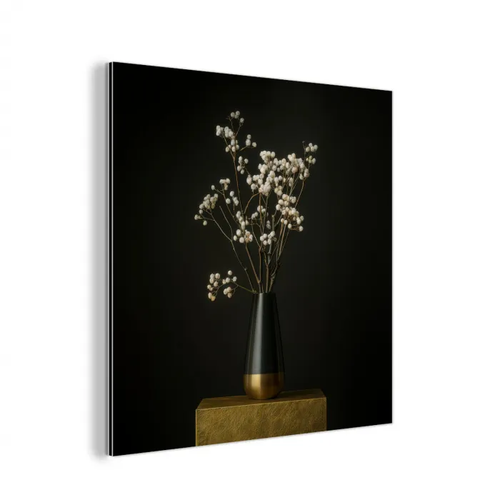 Bloembollen - Wit - Vaas - Minimalistisch aluminium wit klein -3d