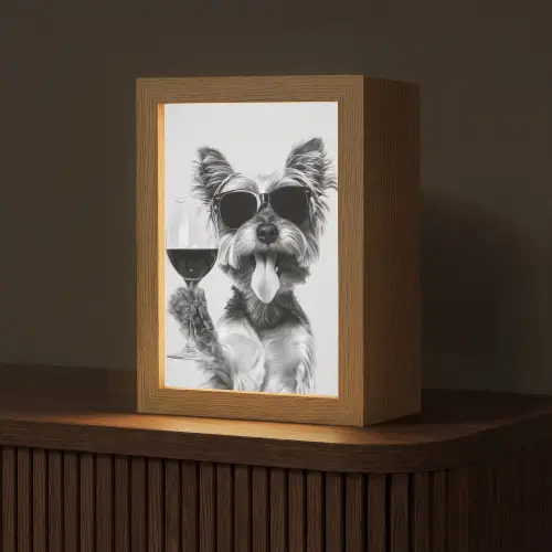 Hondje - Wijnglas - Zonnebril - Enthousiast Light Box met kabel (Tafellamp) klein -z3d_website