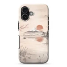 Bergtop - Meer - Bloesem Toughcase MagSafe Apple iPhone 17 klein -3d