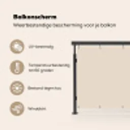 Beige - Effen kleur Balkonbeschermer Duitsland klein 596 -specs_NL