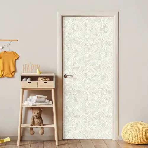 Abstract - Ruiten - Beige deurposter klein 289 -sfeer4