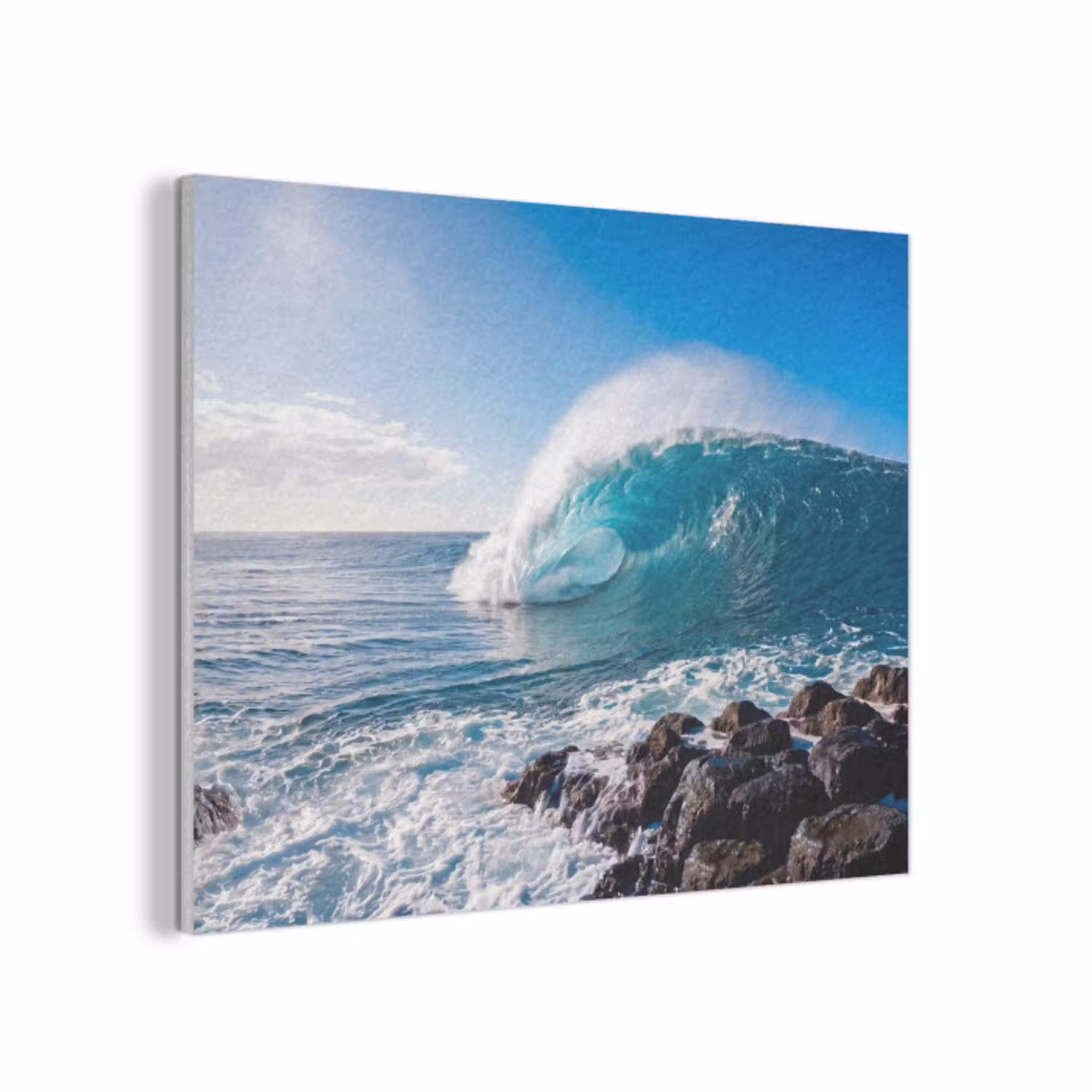 Golf - Oceaan - Brekend - Water - Blauw PET vilt klein -3d