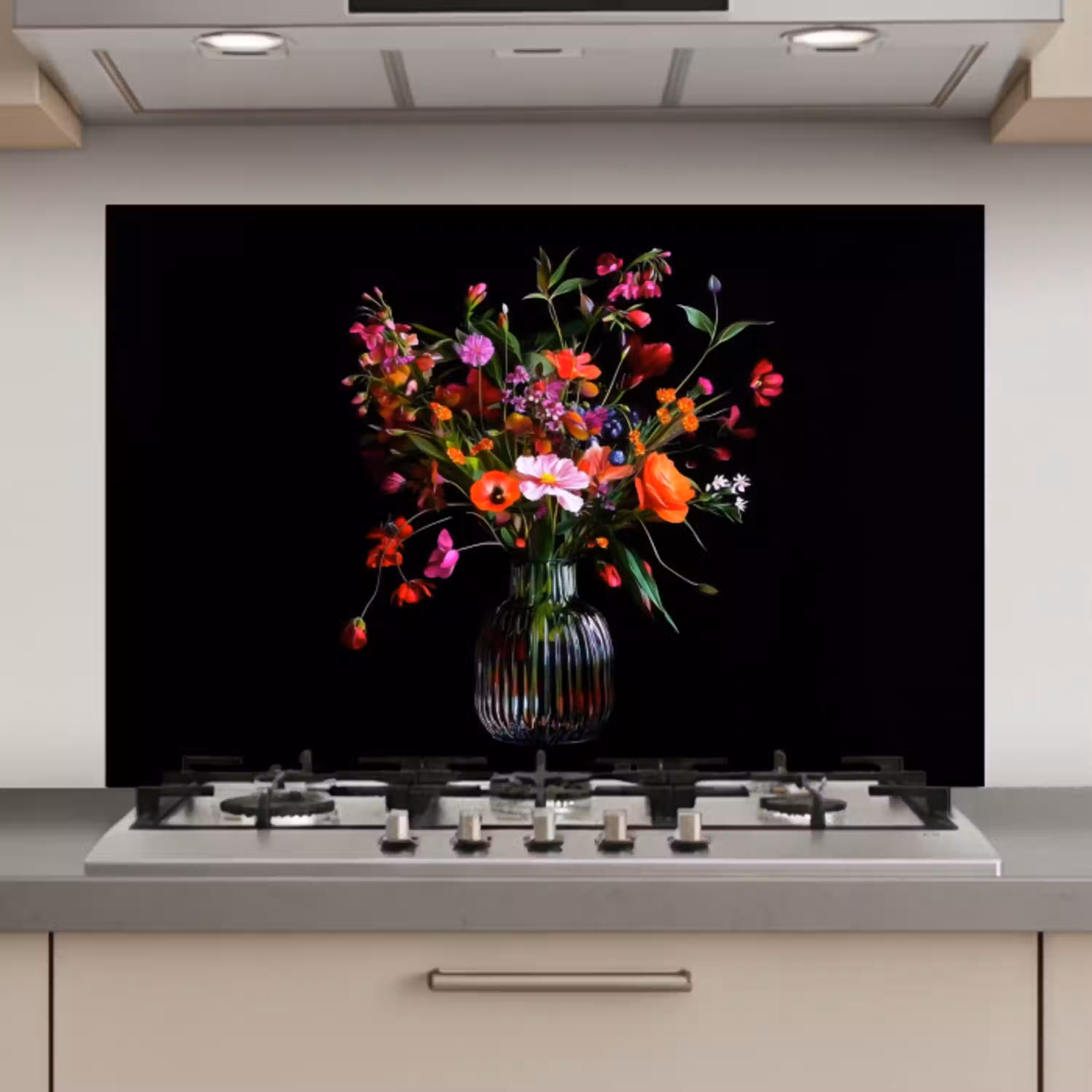 Boeket - Veldbloemen - Vaas keuken achterwand spatscherm klein -3d_website