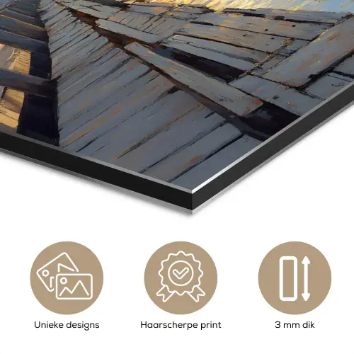 Zeilboot - Zon - Pier - Hout aluminium wit klein -closeup_NL