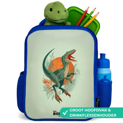 Dier - Dino - Natuur Kinderrugzak - Blauw middel -inhoud_NL