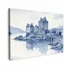 Schots - Kasteel - Blauw - Aquarel canvas 2cm klein -z3d
