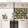 Citroenen - Bloemen - Bladeren - Blauw keuken achterwand 2 middel 871 -voor-na2_NL