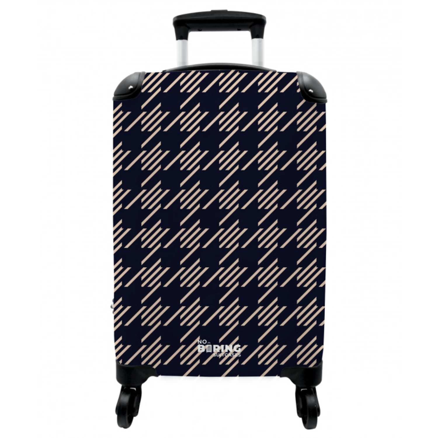 Donker pied-de-poule patroon met diagonale streepvulling NBS - Handbagage koffer - Vrouwen middel -3d
