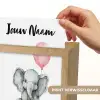 Olifant - Baby dier - Roze ballon Light Box met kabel (Kinderlampje) klein -USP_websiteprintNL