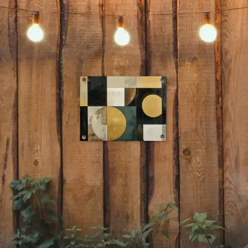 Abstract - Goud - Brons - Vormen - Geometrisch tuinposter los doek klein -sfeer1