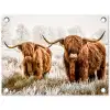 Hooglanders in de Winter tuinposter los doek klein -3d