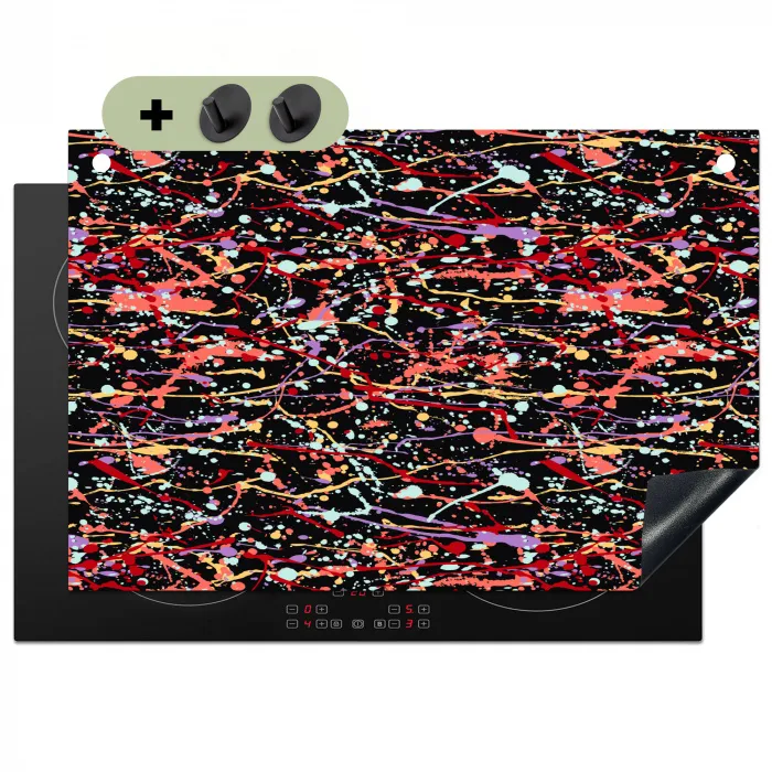 Spat - Abstract - Waterverf - Zacht Inductie beschemer met haakjes klein 777 -3d