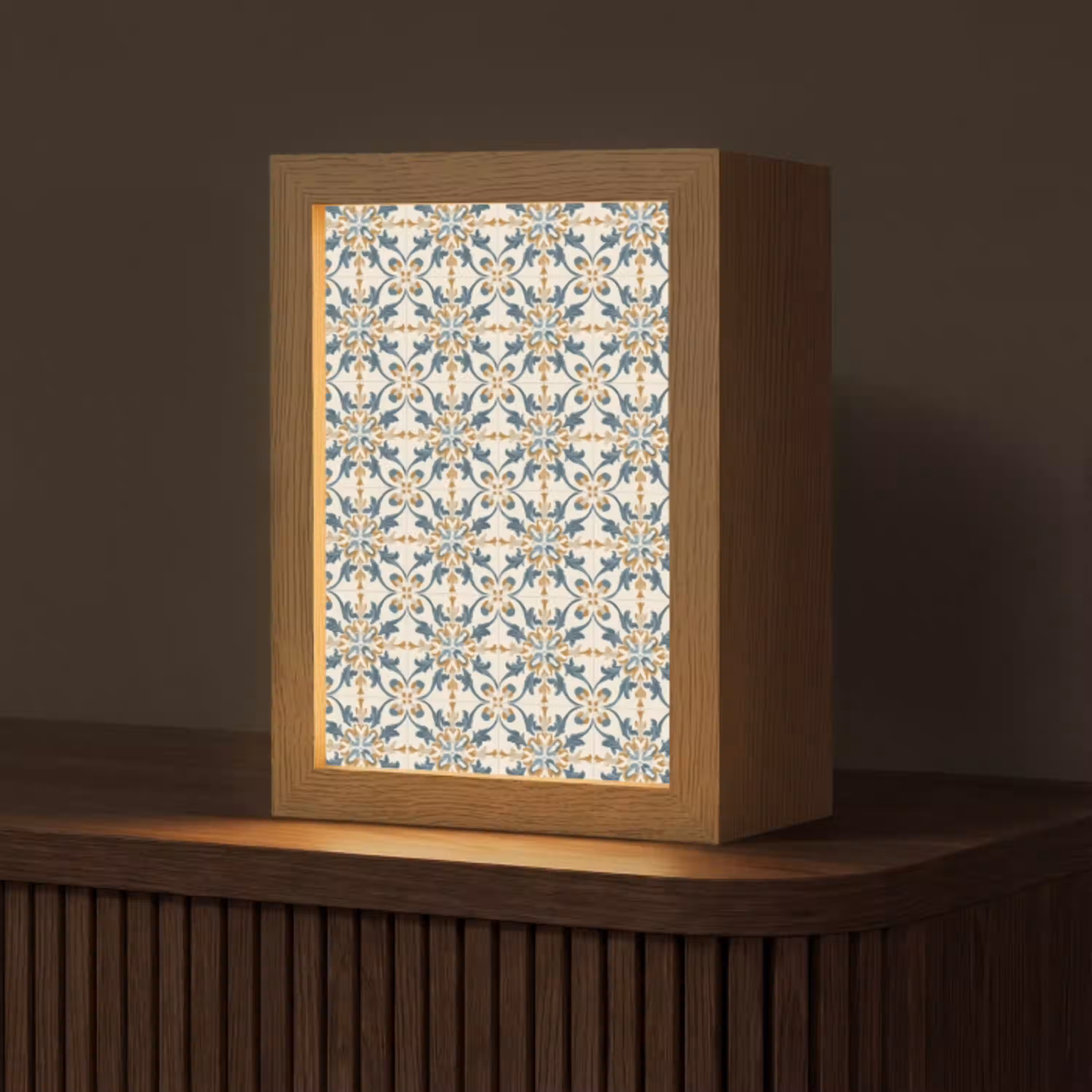 Patroon - Klassiek - Kleurrijk Light Box met kabel (Tafellamp) klein 925 -z3d_website