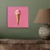 Hoorntje - Schepijs - Roze aluminium wit klein -sfeer2