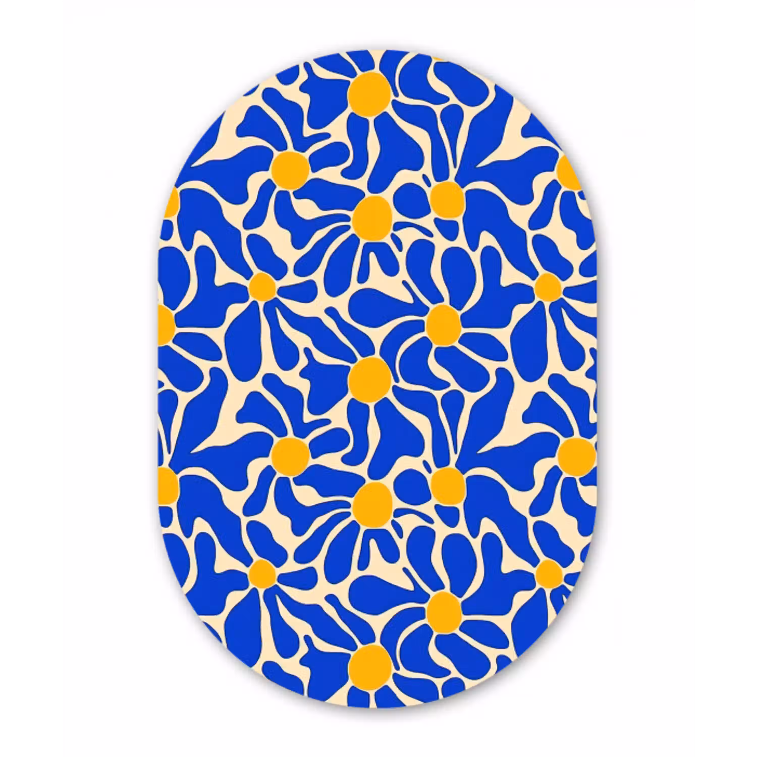 Abstract - Bloem - Blauw Wandcirkel Ovaal Aluminium middel 839 -3d