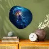 Kwal - Lichtgevend - Tentakels - Blauw Wandcirkel Organisch Forex 3mm klein -sfeer2