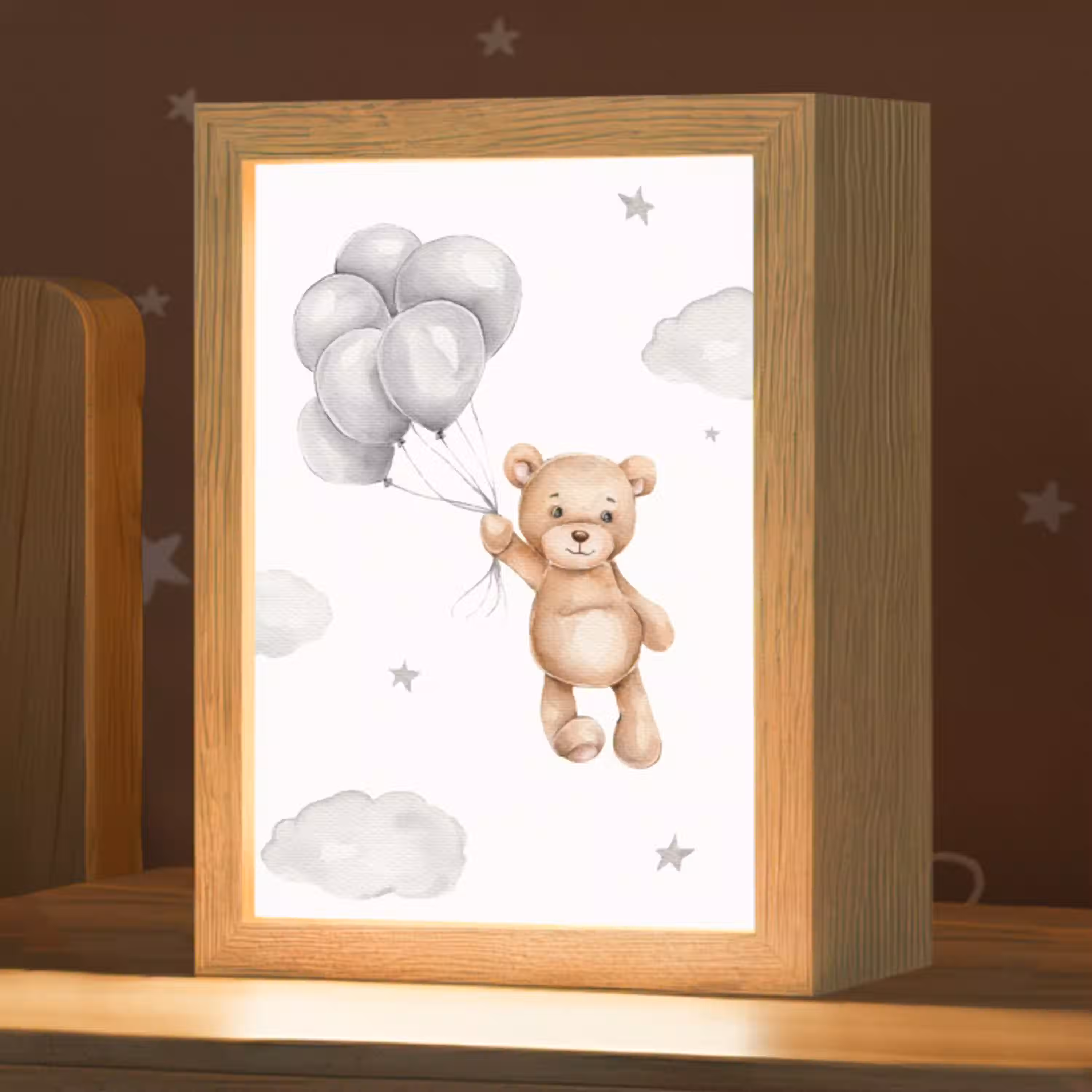 Beer - Ballon - Sterren - Kinderen Light Box met kabel klein -zzz_3d_website
