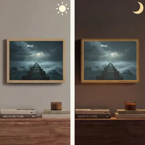 Steiger - Storm - Golven Light Box met batterij (Wandlamp) middel -sfeer3