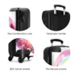 Roze reebokje NBS - Handbagage koffer - Kinderen Unisex middel zzzzzzzbolletjes_ENG