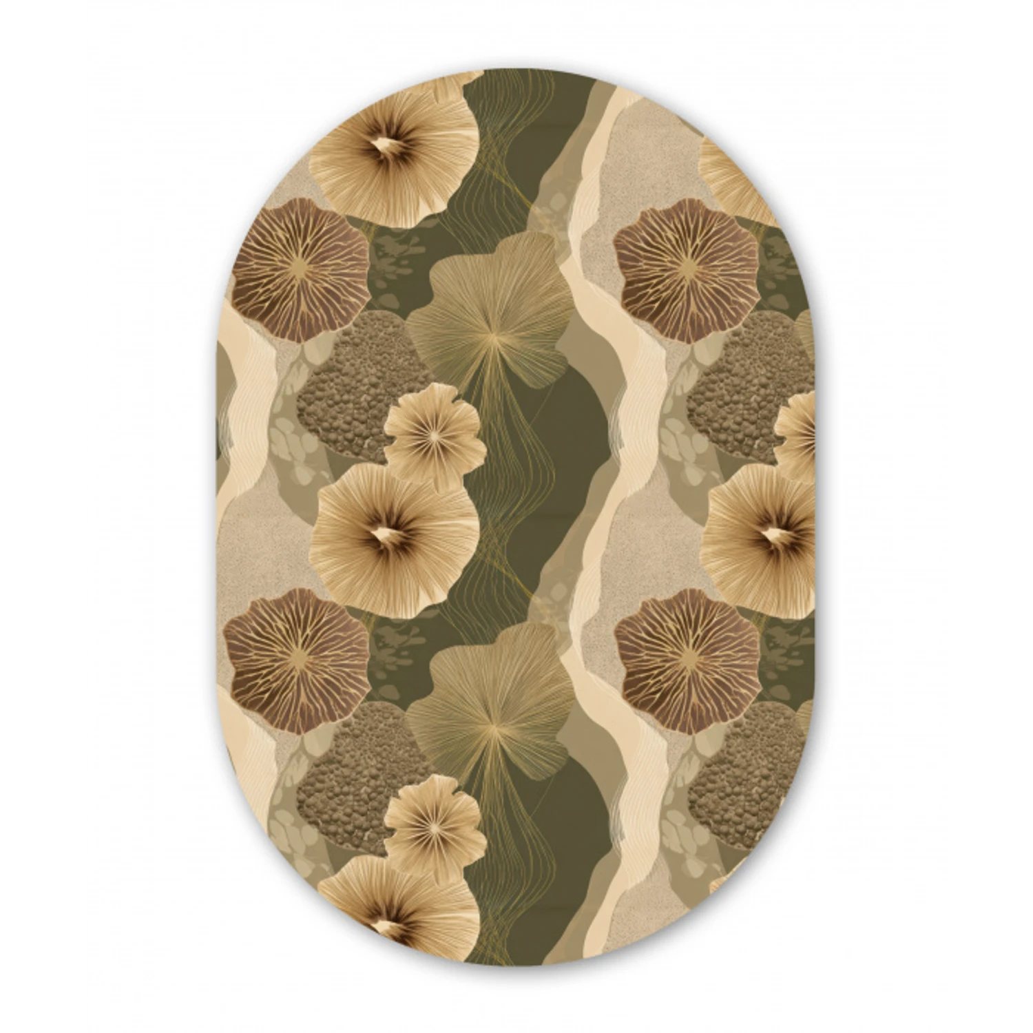 Abstract - Modern - Groen Wandcirkel Ovaal Forex klein 630 -3d