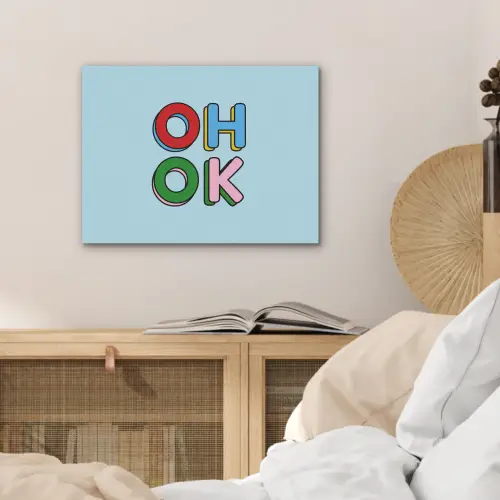 Oh ok - Blauw - Kleurrijk PET vilt klein -sfeer3