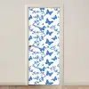 Vlinder - Bloemen - Blauw deurposter klein 289 -3d_beige