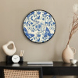 Vlinders - Bloemen - Blauw - Botanisch Fotolijst rond zonder passe partout klein 856 -sfeer1
