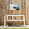 Boot - Zandstrand - Zee Tuinposter op houten frame 2 cm dik klein -sfeer4