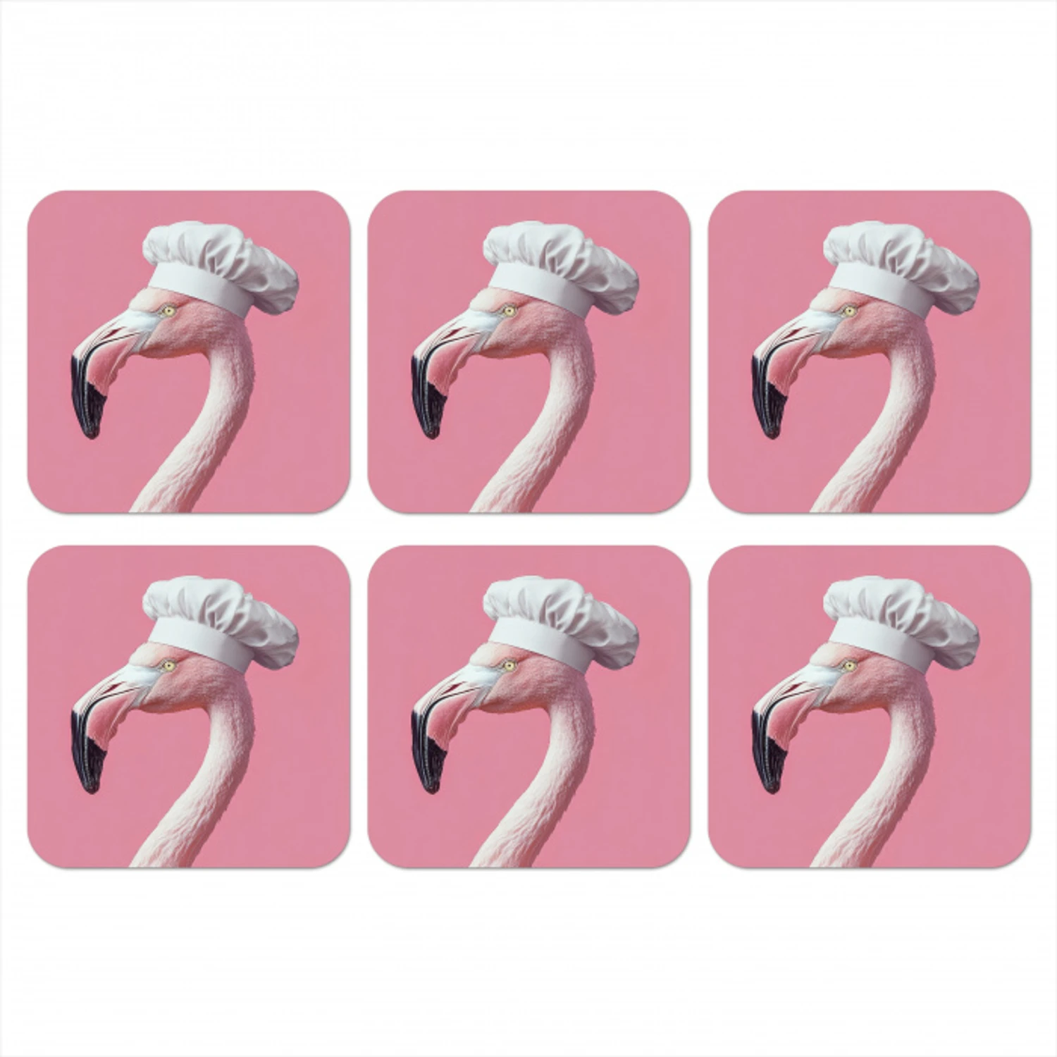 Flamingo - Roze - Koksmuts - Vogel onderzetter kurk middel -3d