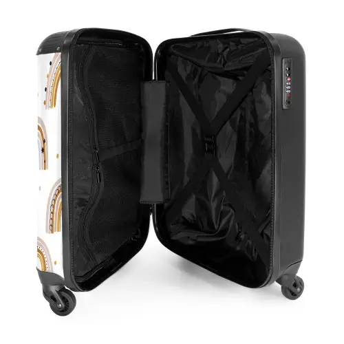 Regenboogregen Koffer - NBS - Handbagage middel -binnenkant