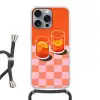 Sinaasappel - Glazen - Oranje Hoesje iPhone 16 Pro Max met koord klein -3d