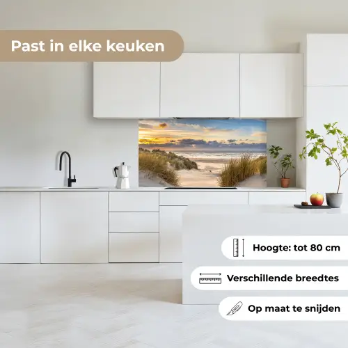 Strand - Duin - Gras - Zonsondergang - Zee keuken achterwand 2 middel -sfeer4_NL