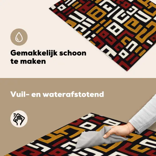 Abstract - Patroon - Rood Inductie beschemer met haakjes klein -ky-schoon-nl