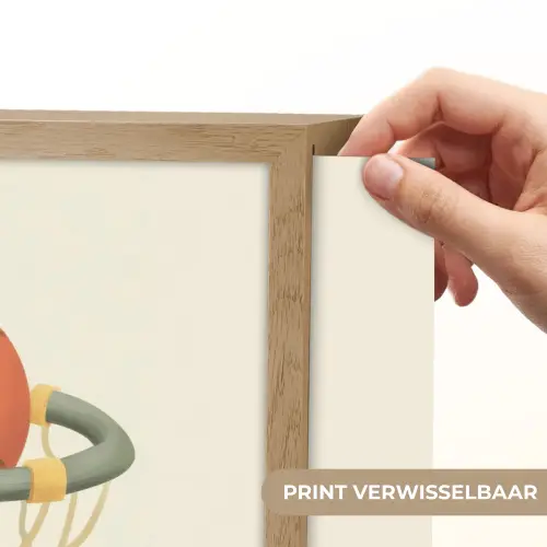 Basketbal - Net - Oranje Light Box met batterij (Wandlamp kind) middel -USP_websiteprintNL