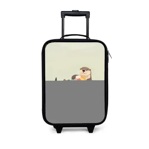 Otter - Strandbal - Kleurrijk Kinderkoffer - Zwart klein -3d