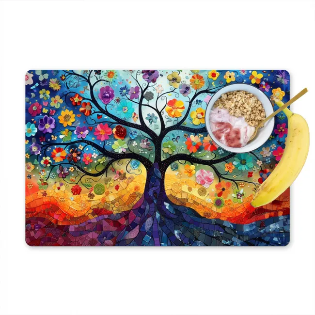 Placemat - 6 pieces - Tree - Colorful - Flowers - Art - Abstract