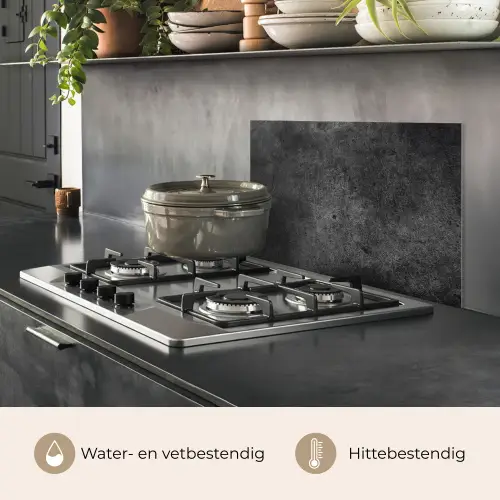 Beton - Structuur - Retro - Zwart - Grijs - Rustiek keuken achterwand spatscherm klein -usp_NL