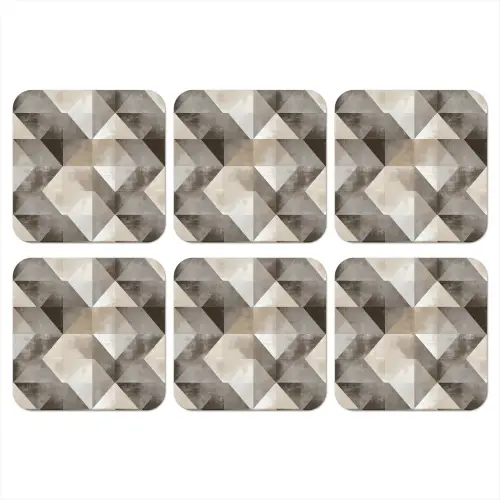 Geometrisch - Motief - Aardetinten onderzetter kurk middel 366 -3d