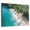 Tropisch - Strand - Water - Palmbomen Textielframe zwart klein -3d